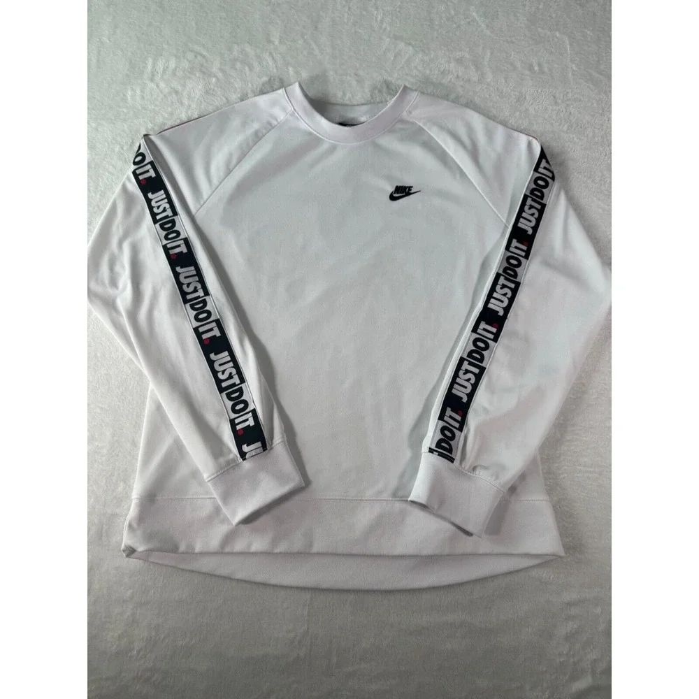 Nike Sportswear Swoosh Just Do It Script Size‎ L Crewneck Sweatshirt CJ4793-100